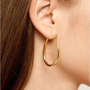 18k Luxury gold plated stainless steel hoop earrings